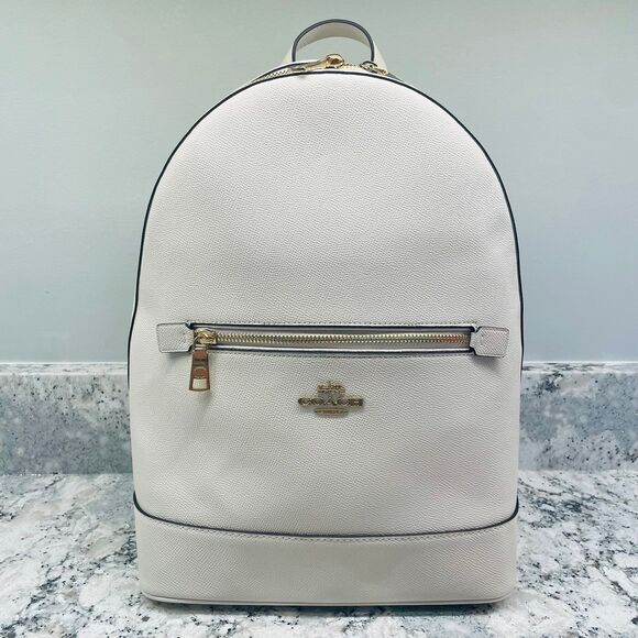 COACH Kenley Cream Pebbled Leather Backpack Purse NEW NWT - Picture 1 of 13